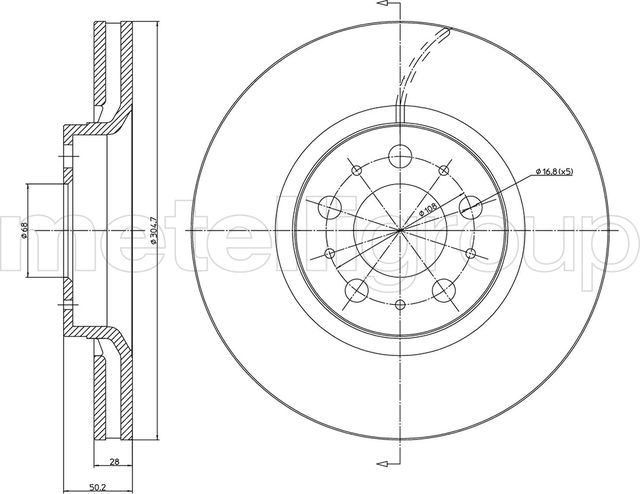 Тормозной диск Metelli. Артикул 23-0561C