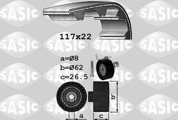 Ремень ГРМ с роликами (комплект) Sasic. Артикул 1756080