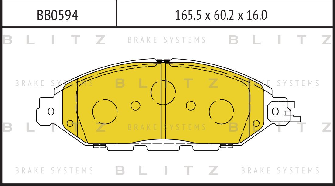 КОЛОДКИ ТОРМОЗНЫЕ ПЕРЕДНИЕ NISSAN MURANO Z52 2014.10- [US] (Blitz). Артикул BB0594