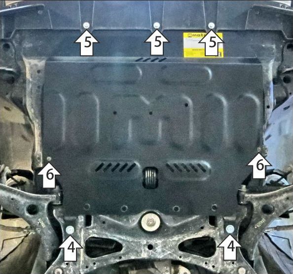 Защита Мотодор для картера и КПП Honda Vezel 2021-2026. Артикул 70803