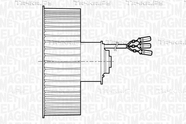 Вентилятор, мотор печки (отопителя) салона Magneti Marelli. Артикул 069401199010