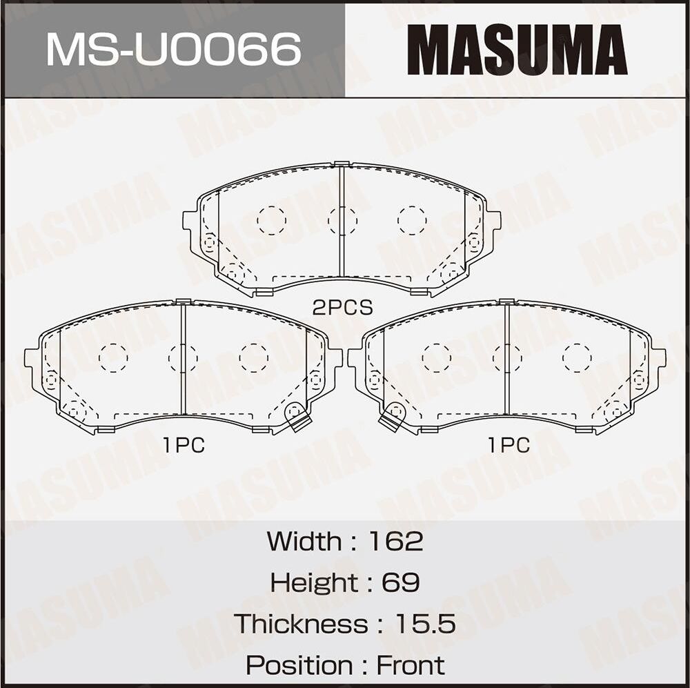Колодки дисковые MASUMA, P09018N front (1/6) Masuma. Артикул MSU0066