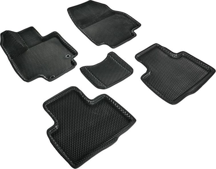 Коврики Seintex 3D EVA ромб для салона Toyota Highlander IV 2019-2026 ЧЕРНЫЕ. Артикул 98449