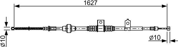 Трос ручника (тросик ручного тормоза) Bosch. Артикул 1 987 482 518