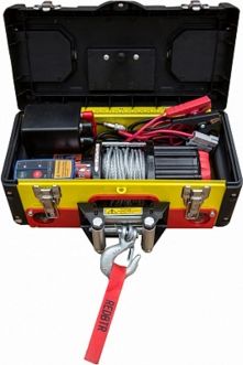 Лебёдка переносная 12V redBTR 3500 lbs 1587 кг в ящике (Стальной трос). Артикул 973501