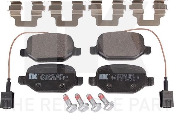 Тормозные колодки NK. Артикул 221030