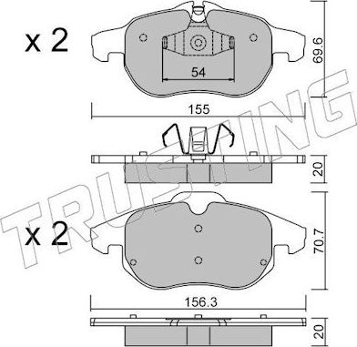 Тормозные колодки Trusting для Fiat Croma II 2005-2011. Артикул 556.4