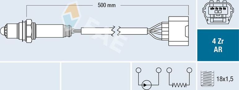 Лямбда-зонд (кислородный датчик) FAE. Артикул 75633