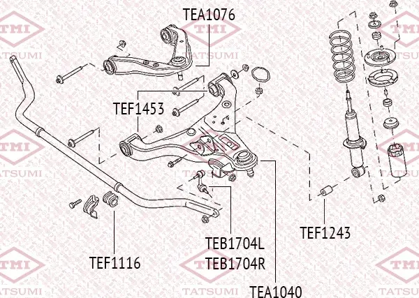Сайлентблок нижнего рычага | перед прав | (Tatsumi). Артикул TEF1453