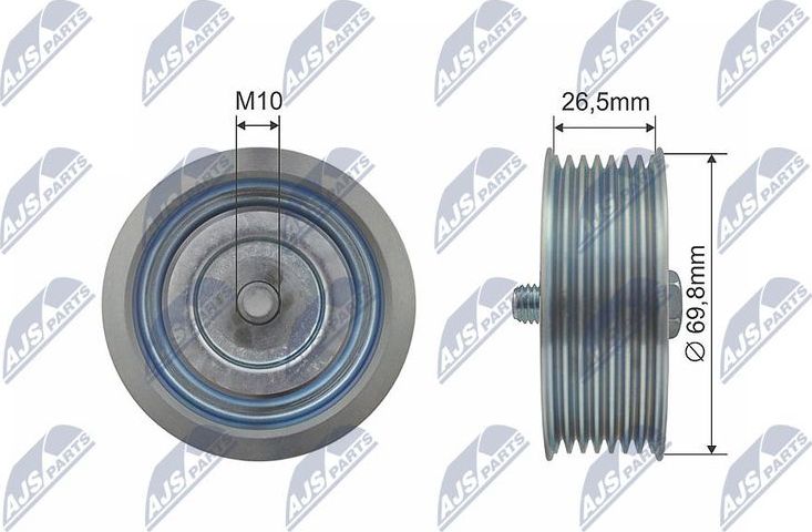 Направляющий (ведущий) ролик приводного поликлинового ремня NTY. Артикул RRK-NS-005