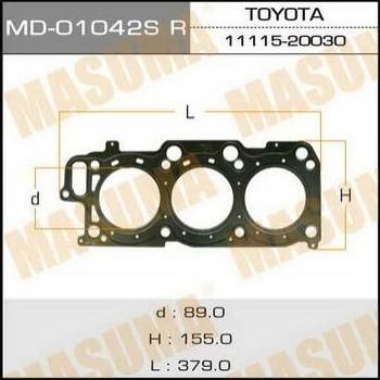 Прокладка ГБЦ Masuma для Toyota Highlander I (U20) 2000-2003. Артикул MD-01042SRH