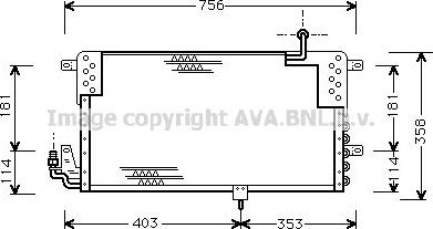 Радиатор кондиционера (конденсатор) AVA (алюминий). Артикул VN5139