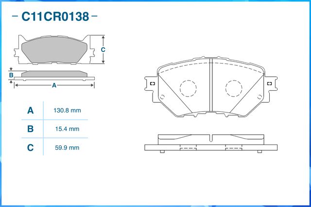 Колодки тормозные передние (Low Metallic) (Cworks). Артикул C11CR0138
