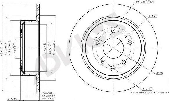 Тормозной диск Advics. Артикул B6R074B