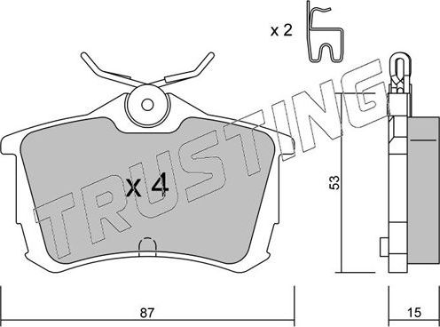 Тормозные колодки Trusting задние для Honda Accord VI 1998-2003. Артикул 481.0