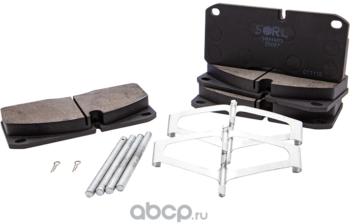 HM4603+AK009_колодки дисковые !с р/к 29067 /IVECO EuroCargo 80.100E15-21.180E21, (Sorl). Артикул HM4603AK009