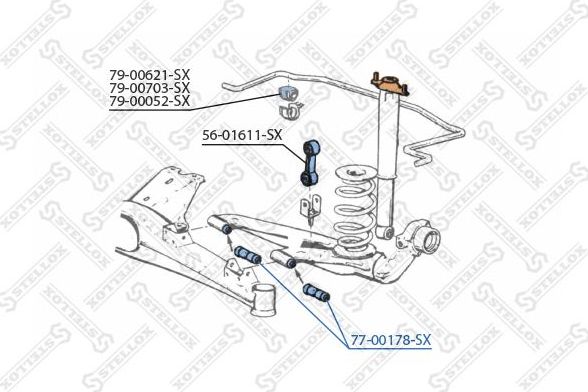 Сайлентблок заднего рычага подвески Stellox правый/левый для BMW 3 II (E30) 1982-1994. Артикул 77-00178-SX