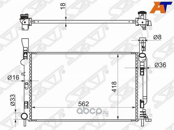 Радиатор RENAULT KANGOO 08- (SAT). Артикул RN00061
