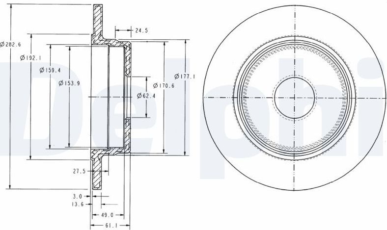 Тормозной диск Delphi. Артикул BG2510