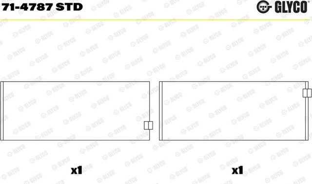 Вкладыши шатунные Glyco для DAF XF 2012-2026. Артикул 71-4787 STD