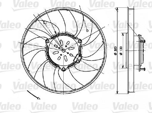 Вентилятор радиатора двигателя Valeo для Mercedes-Benz Sprinter 907, 910 2018-2026. Артикул 696082