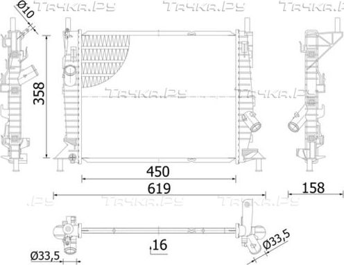 Радиатор охлаждения двигателя Mahle Behr для Ford Focus II 2004-2012. Артикул CR 1352 000S