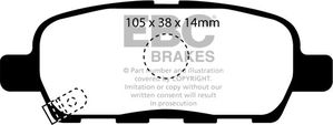 Тормозные колодки EBC Brakes задние для Infiniti QX50 I 2013-2017. Артикул DP1955