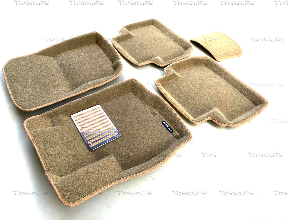 Коврики текстильные Euromat 3D Lux для салона Mitsubishi Outlander XL 2006-2012 БЕЖЕВЫЕ. Артикул EM3D-003609T