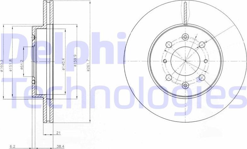 Тормозной диск Delphi. Артикул BG2759