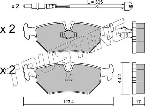 Тормозные колодки Trusting. Артикул 182.1W