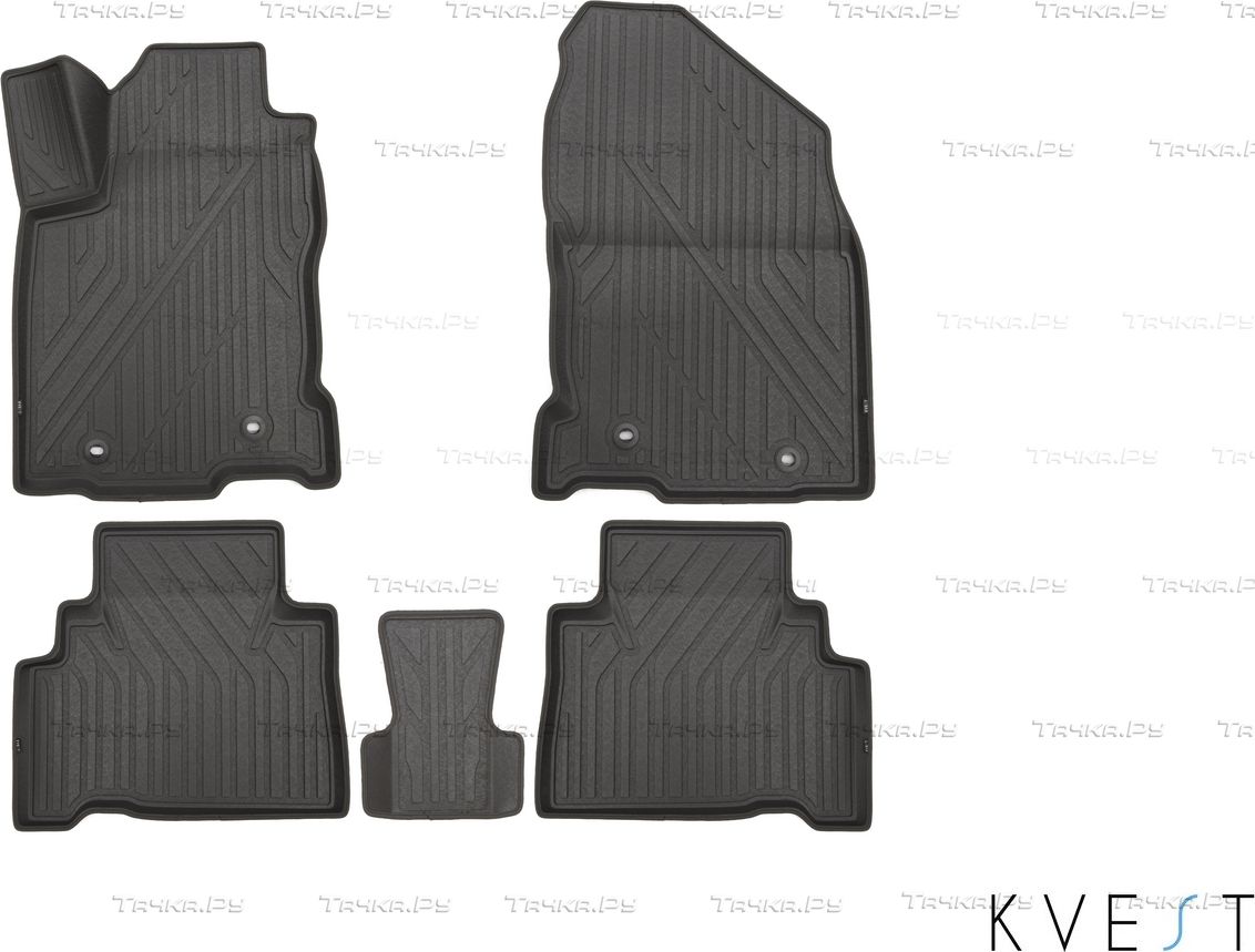 Коврики KVEST 3D для салонаLexus NX 2015-2026 Серый, серый кант. Артикул KVESTLEX00003Kg1