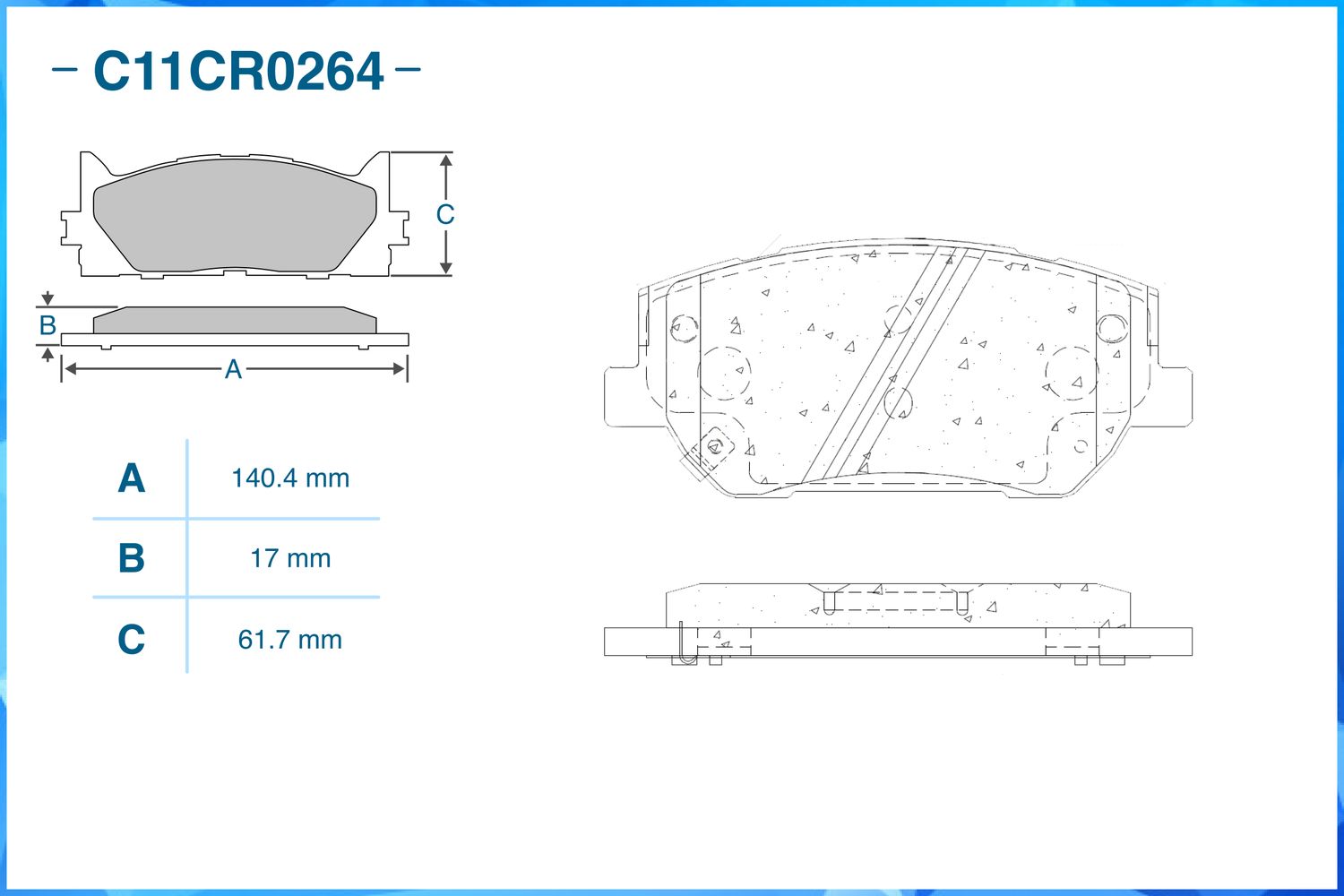 Колодки тормозные передние (Low Metallic) (Cworks). Артикул C11CR0264