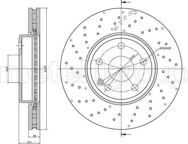 Тормозной диск Metelli. Артикул 23-1489FC