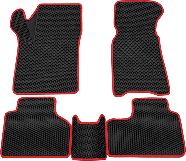Коврики Rezkon 3D EVA Ромб резиновые для салона Chevrolet Niva I 2009-2020 Красный кант. Артикул 9239040104