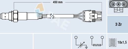 Лямбда-зонд (кислородный датчик) FAE для Alpine A610 1991-1995. Артикул 77117