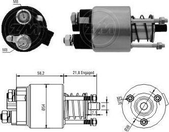 Втягивающее реле стартера Era для Toyota Corolla E120, E130 2001-2007. Артикул ZM397