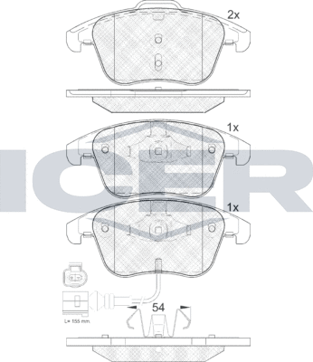 Тормозные колодки Icer передние для Audi Q3 I (8U) 2011-2018. Артикул 181923