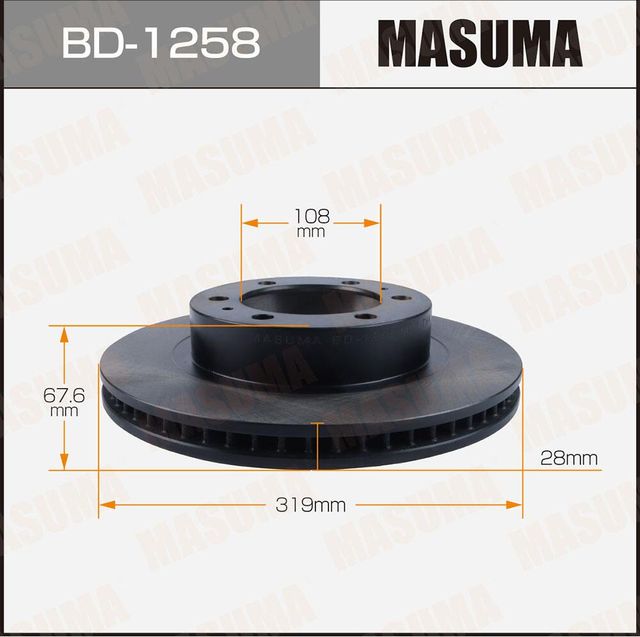 Диск тормозной передний (BD-1258) MASUMA Masuma. Артикул BD1258