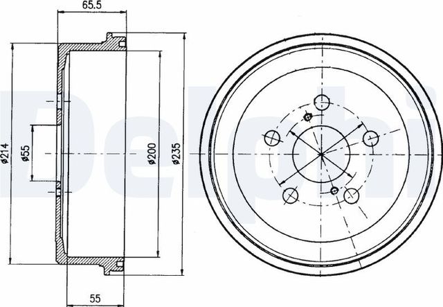 Тормозной барабан Delphi задний для Toyota Celica VI (T200) 1993-1999. Артикул BF341