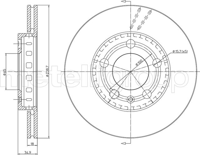 Тормозной диск Metelli. Артикул 23-0614C