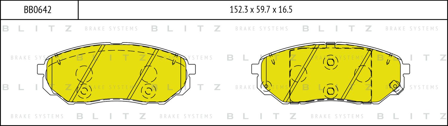 Колодки тормозные дисковые передние (Blitz). Артикул BB0642