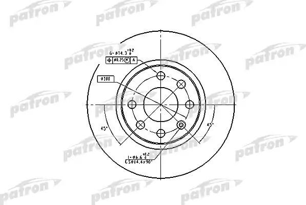 Тормозной диск Patron передний для Opel Corsa B 1993-2000. Артикул PBD1624