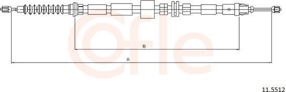 Трос ручника (тросик ручного тормоза) Cofle. Артикул 11.5512