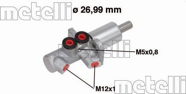 Тормозной цилиндр главный Metelli (алюминий) для Audi A6 II (C5) 2002-2005. Артикул 05-0733