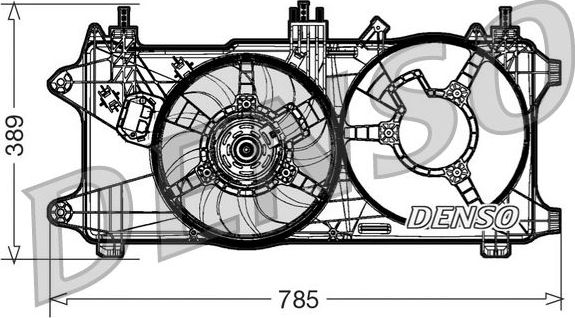 Вентилятор радиатора двигателя Denso для Fiat Doblo I 2005-2015. Артикул DER09084