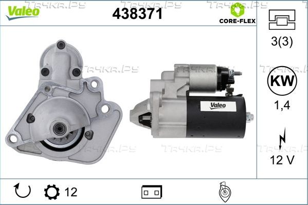 Стартер Valeo VALEO CORE-FLEX для Dacia Duster I 2010-2017. Артикул 438371