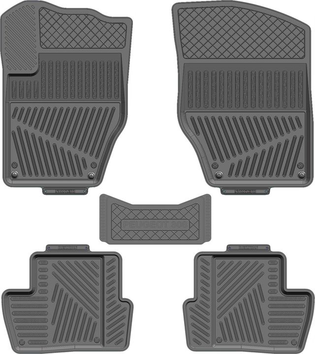 Коврики Rezkon резиновые для салона Peugeot 308 I 2008-2013. Артикул 1027020100