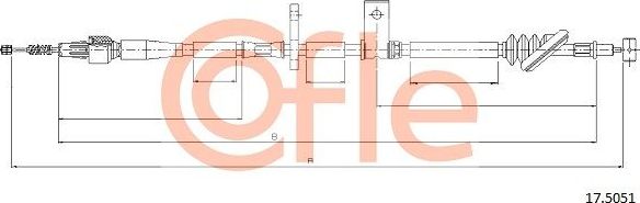 Трос ручника (тросик ручного тормоза) Cofle. Артикул 17.5051