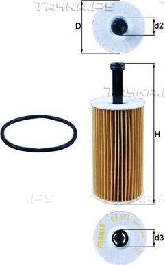 Масляный фильтр Mahle для Citroen Berlingo I 2000-2011. Артикул OX 193D