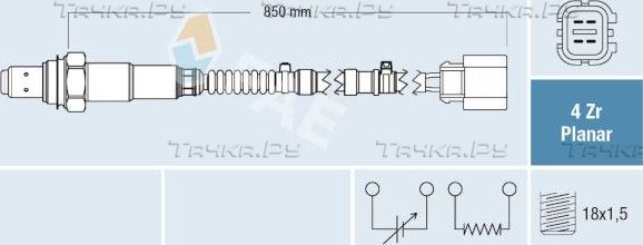 Лямбда-зонд (кислородный датчик) FAE для Honda Civic VII 2000-2005. Артикул 77795